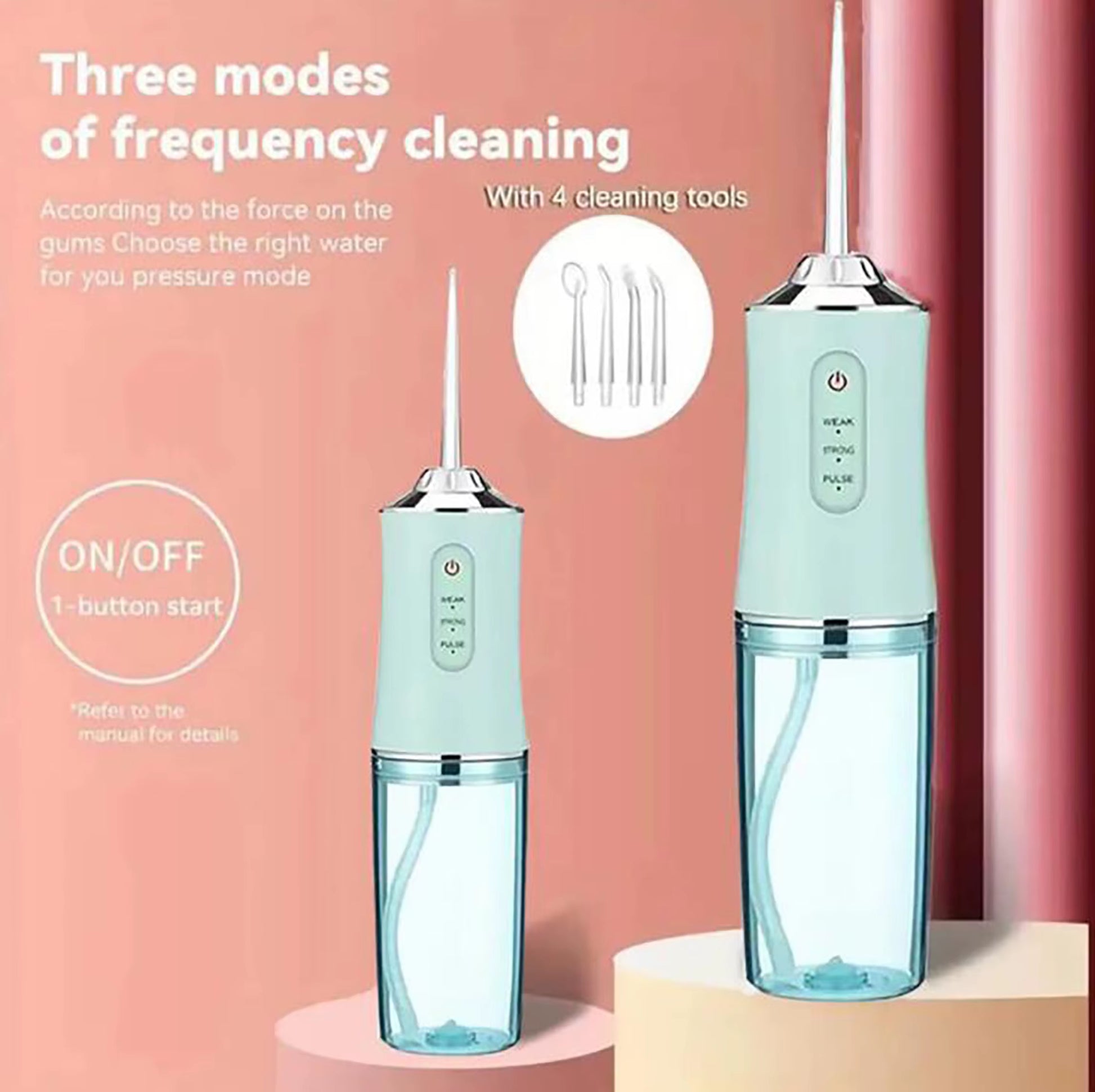 1Pc Portable Oral Irrigator USB Rechargeable 3 Modes 4 Nozzles IPX7 Mouthwash Machine for Home Travel Teeth Cleaning Machine