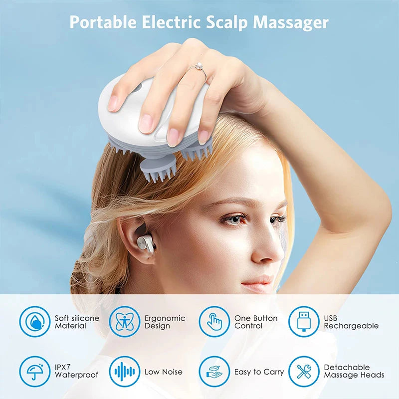 Deep Scalp Massager Head Cleaning Massager Also Suitable for Pets Electric Massage Tool Washable and Portable